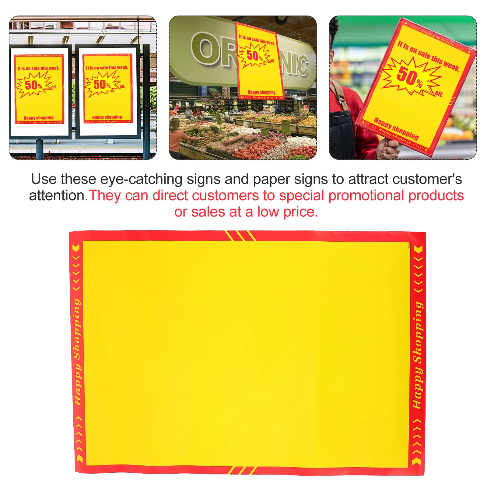 

10Pcs Advertising Paper Premium Coated Signs for Retail Business Sale Promotion Price Markers Commodity Tags Store Events