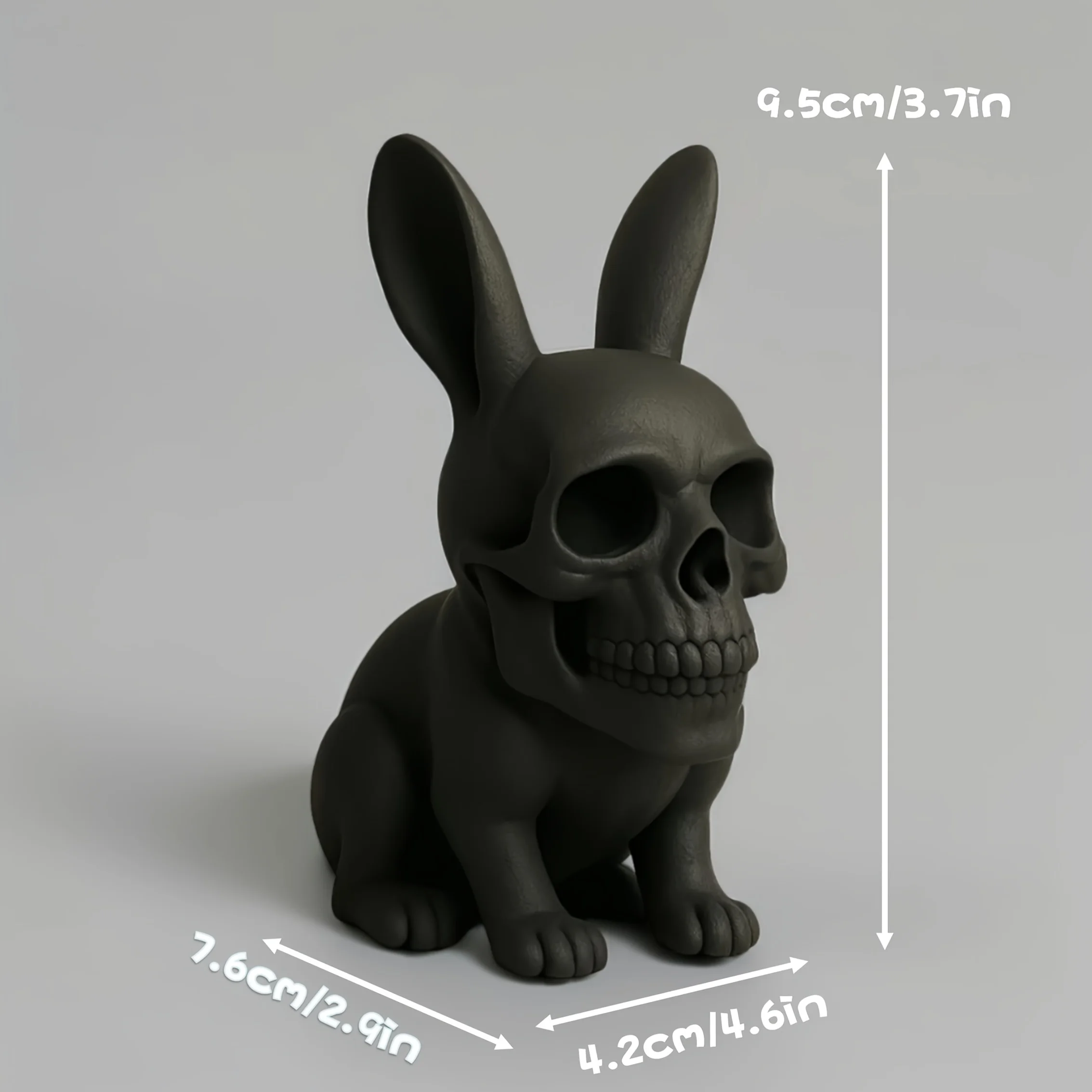A creative punk style rabbit skull statue - Halloween Easter decoration ornaments, create a festive atmosphere Gothic home sculp