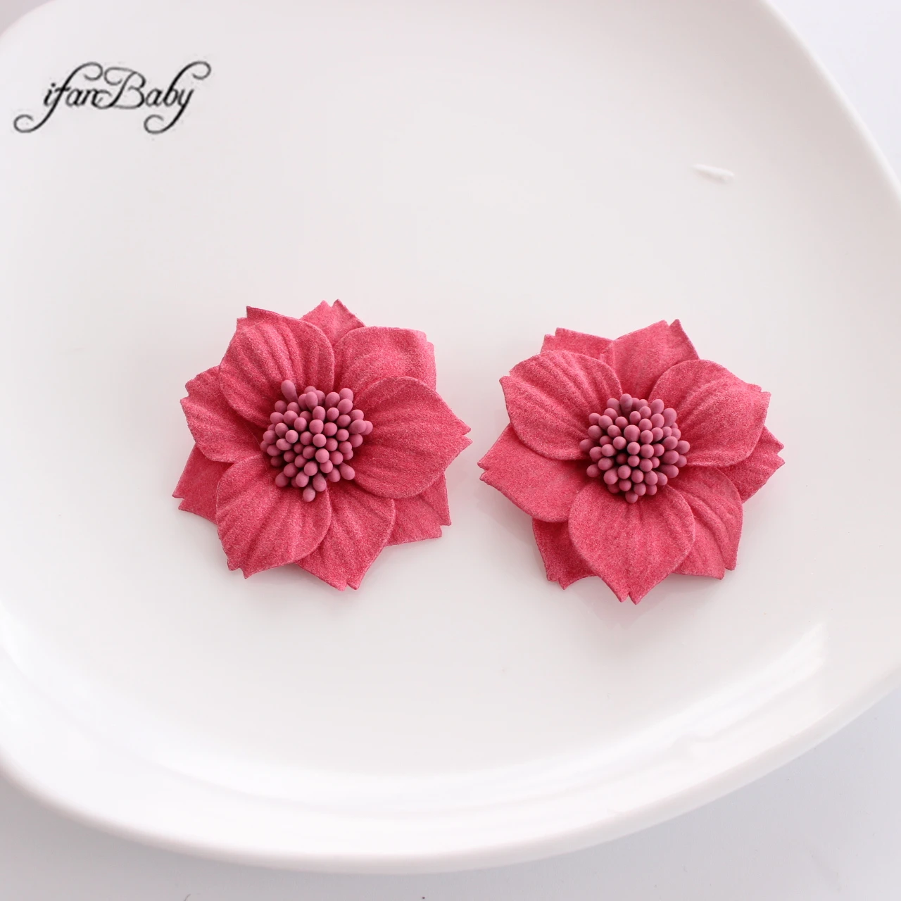 New Artificial Felt Fabric Flowers With Stamen For Wedding Invitation Chic Fake Flower For Home Dress