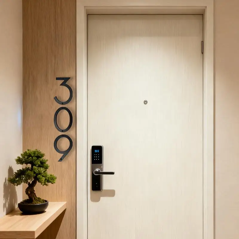 New Black Floating House Number Outdoor 6 Inch Acrylic Apartment Door Numbers Mailbox Address Sign #0-9 With Screws