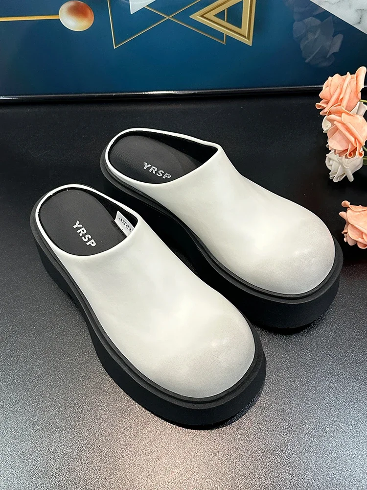 

Trendy Thi Bot Heeled Slippers Women's Summer New Outdoor High Heel Headed f Slippers Comfortable Casual Slip-On oes