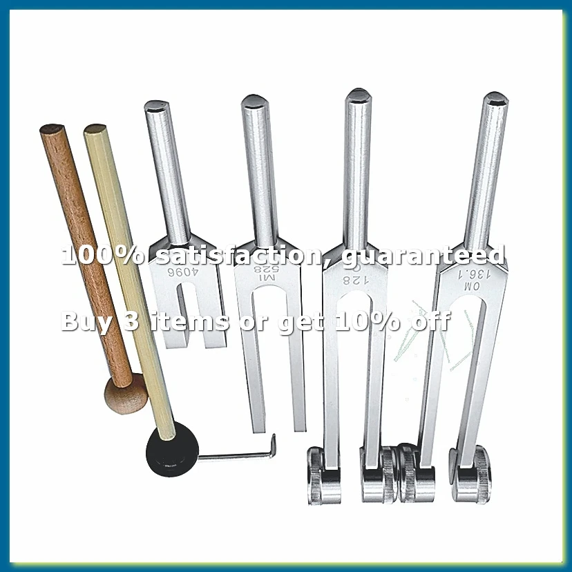 ●4Pcs Tuning Fork Set(128Hz, 136.1Hz, MI 528Hz, 4096Hz),for Healing Chakra,Sound Therapy,Reliever Stress
