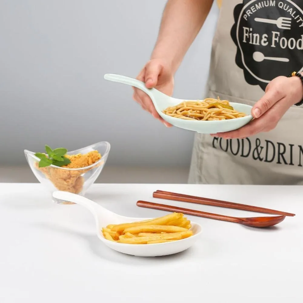 New Plastic Kitchen Soup Spoons Handheld Fries Fried Chicken Fondue Plate Large Cookware Fruit Tray