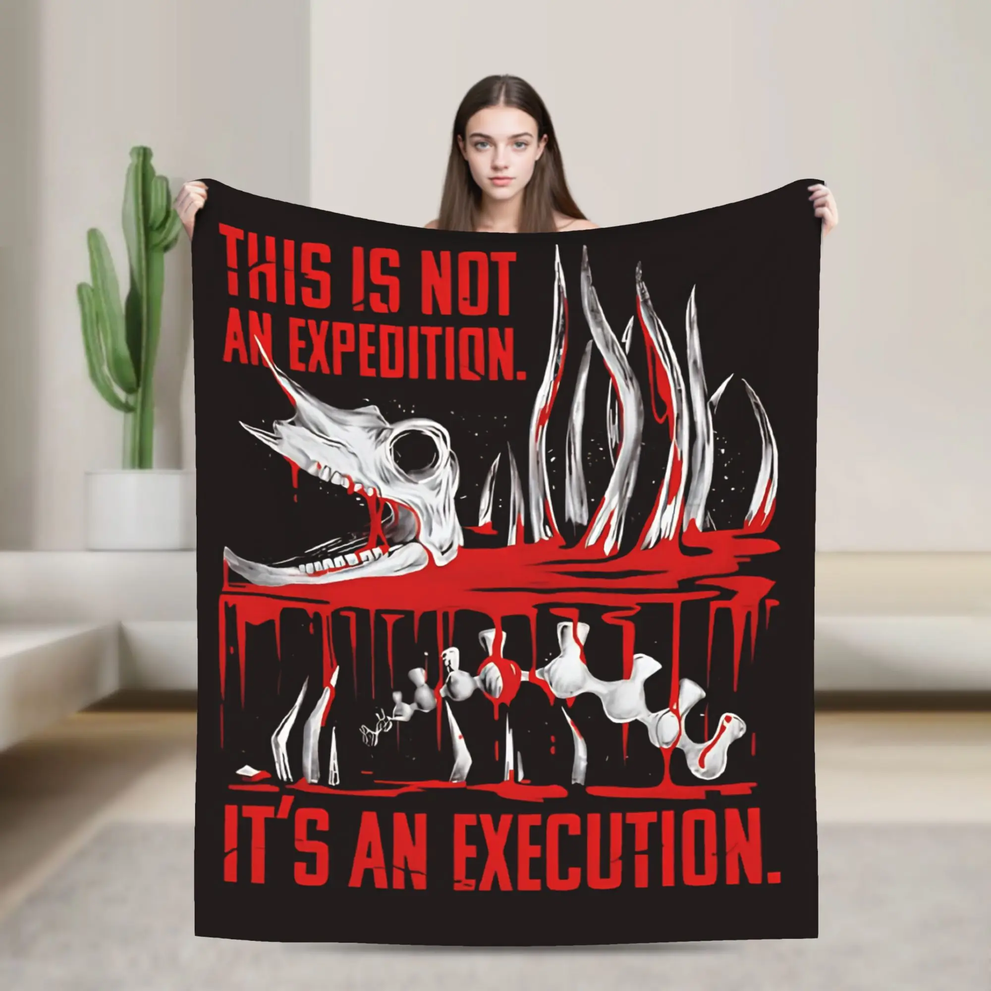 Horror Game Iron Lung Flannel Blanket Winter  Soft Warm Bedding Throws for Students Outdoor Print Bedspread Sofa Bed Cover