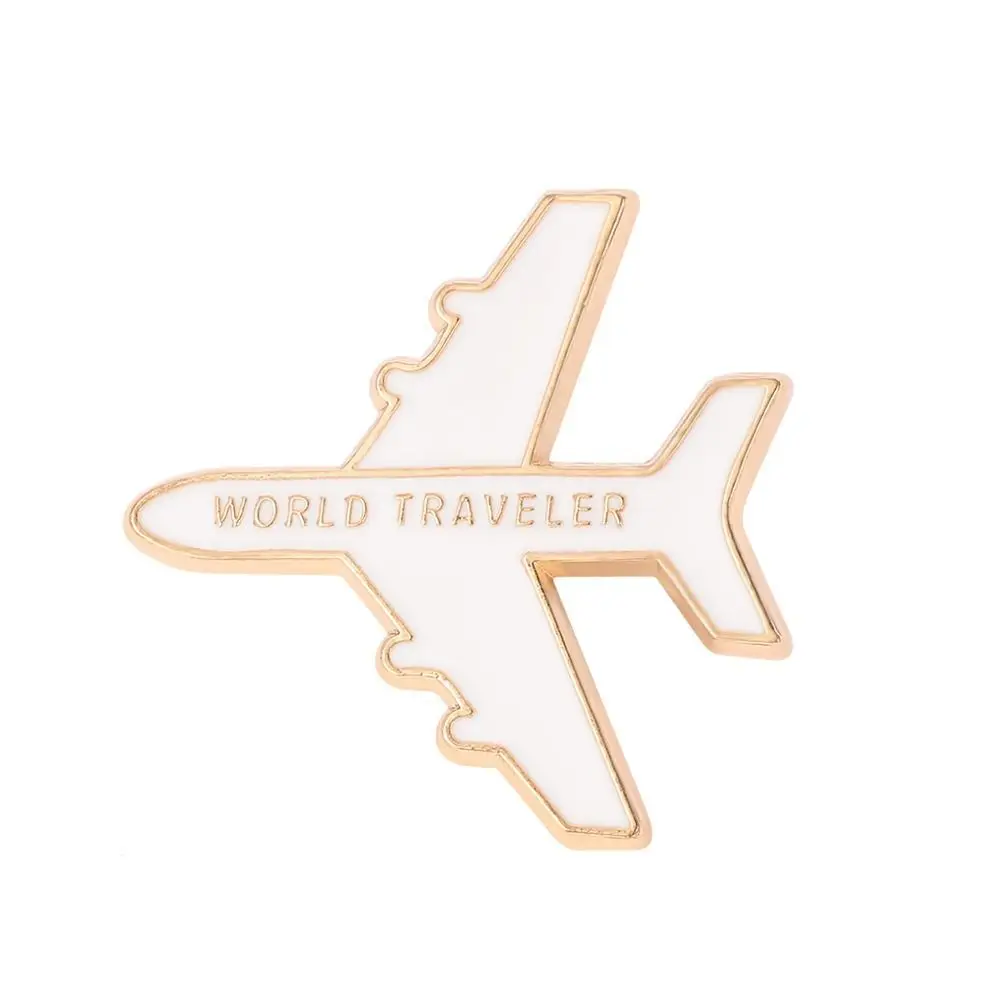 

Creative Cartoon Airplane Lapel Pin Airliner Fashion Metal Enamel Badge Funny Simple Letter Aircraft Brooch Backpack Decor