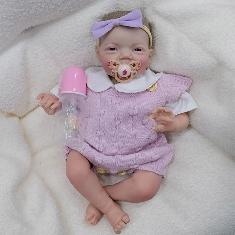 19inch Charlie Newborn Soft Body Baby Doll Already Painted Finished Reborn Baby Doll 3D Painting with Visible Veins