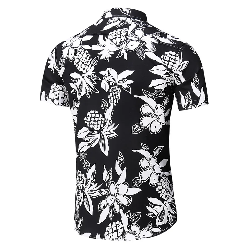 Summer New Arrival Shirts Men Fashion Flower Print Short Sleeve Hawaiian Shirt Male Casual Flower Slim Fit Beach Shirts Plus 7XL