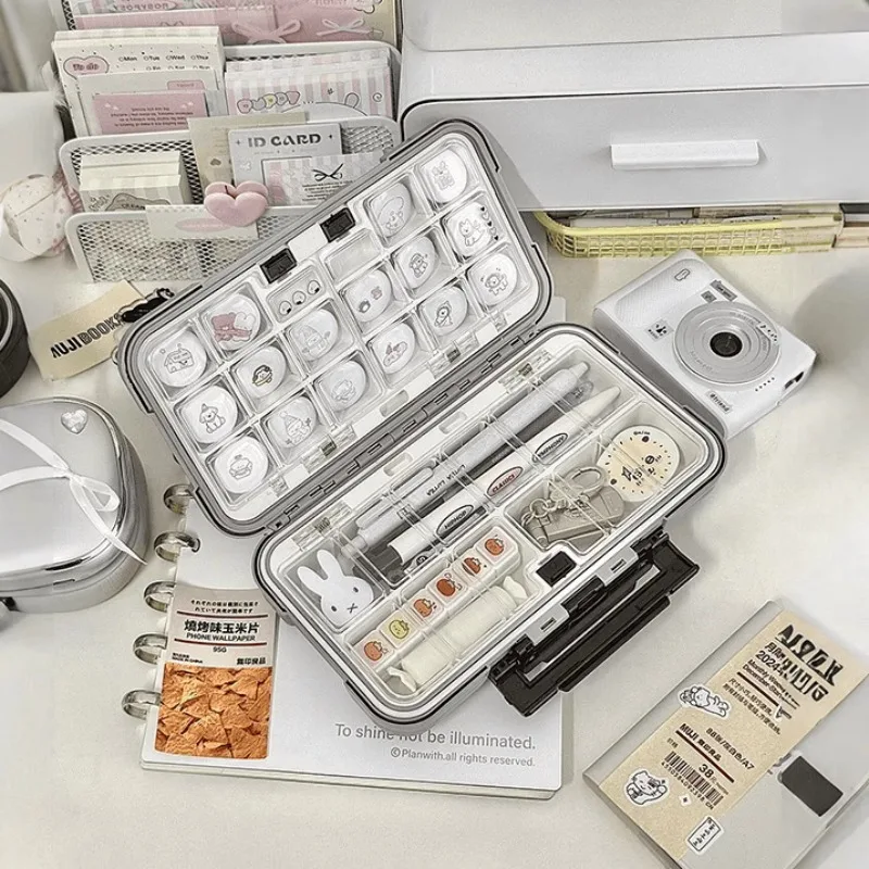 Transparent Pencil Case Boys Girls Elementary School Students Large Capacity Pain Bag Pencil Box Desktop Storage Box Organizer