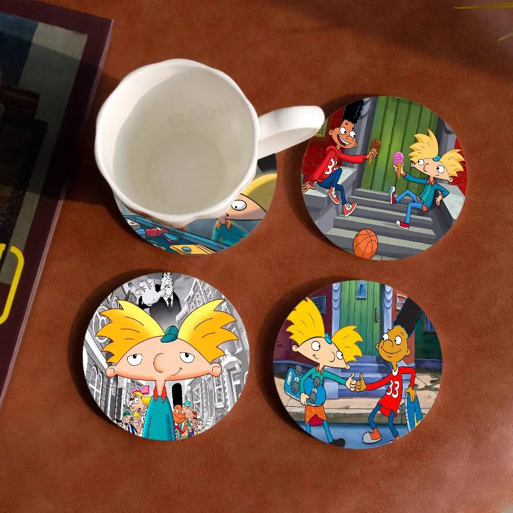 

H-Hey A-Arnold Helga Bonito Vintage Wooden Designs For Coffee & Tea, Washable Art Pieces For Cozy Home Cafe