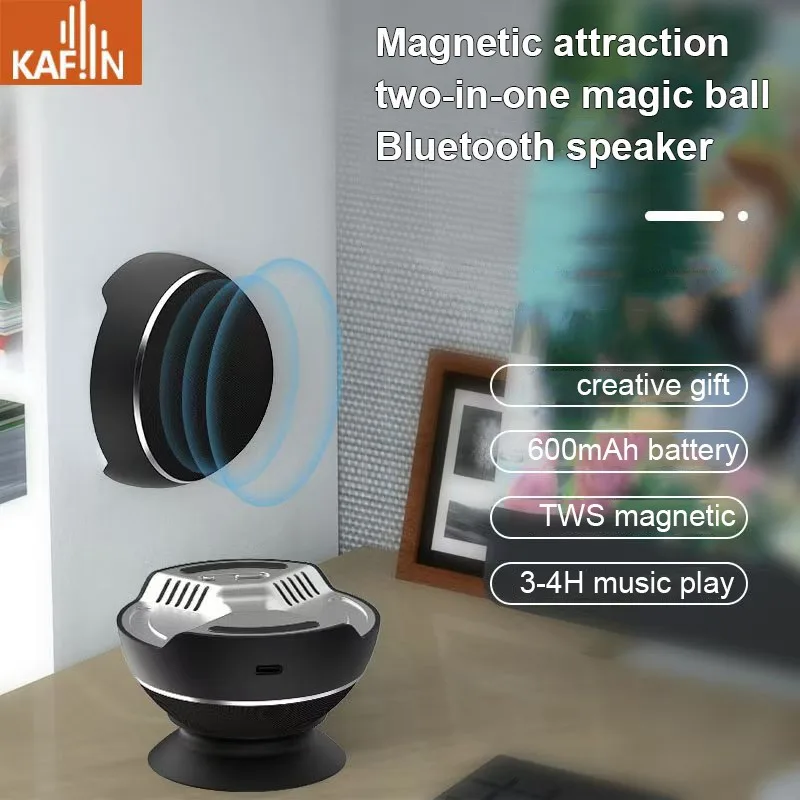 Mini portátil esférico destacável subwoofer sem fio bluetooth alto-falante bt aux reprodução som estéreo bola mágica tws soundbox