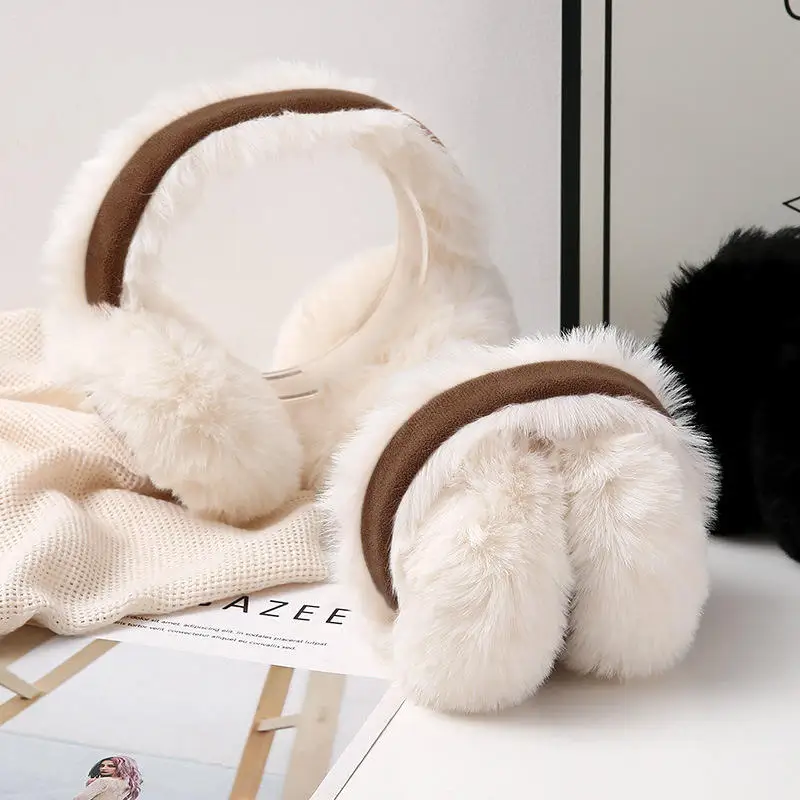 Soft Suede Plush Earmuffs Folding Ear Cap Female Winter Earmuffs Earflap Keep Warmer Foldable Ear Cover