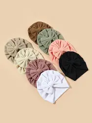 8pcs/pack Children Baby Hat Kids Bowknot Cap Newborn Girls photography Props Spring Autumn Modis Beanie Turban Infant Props