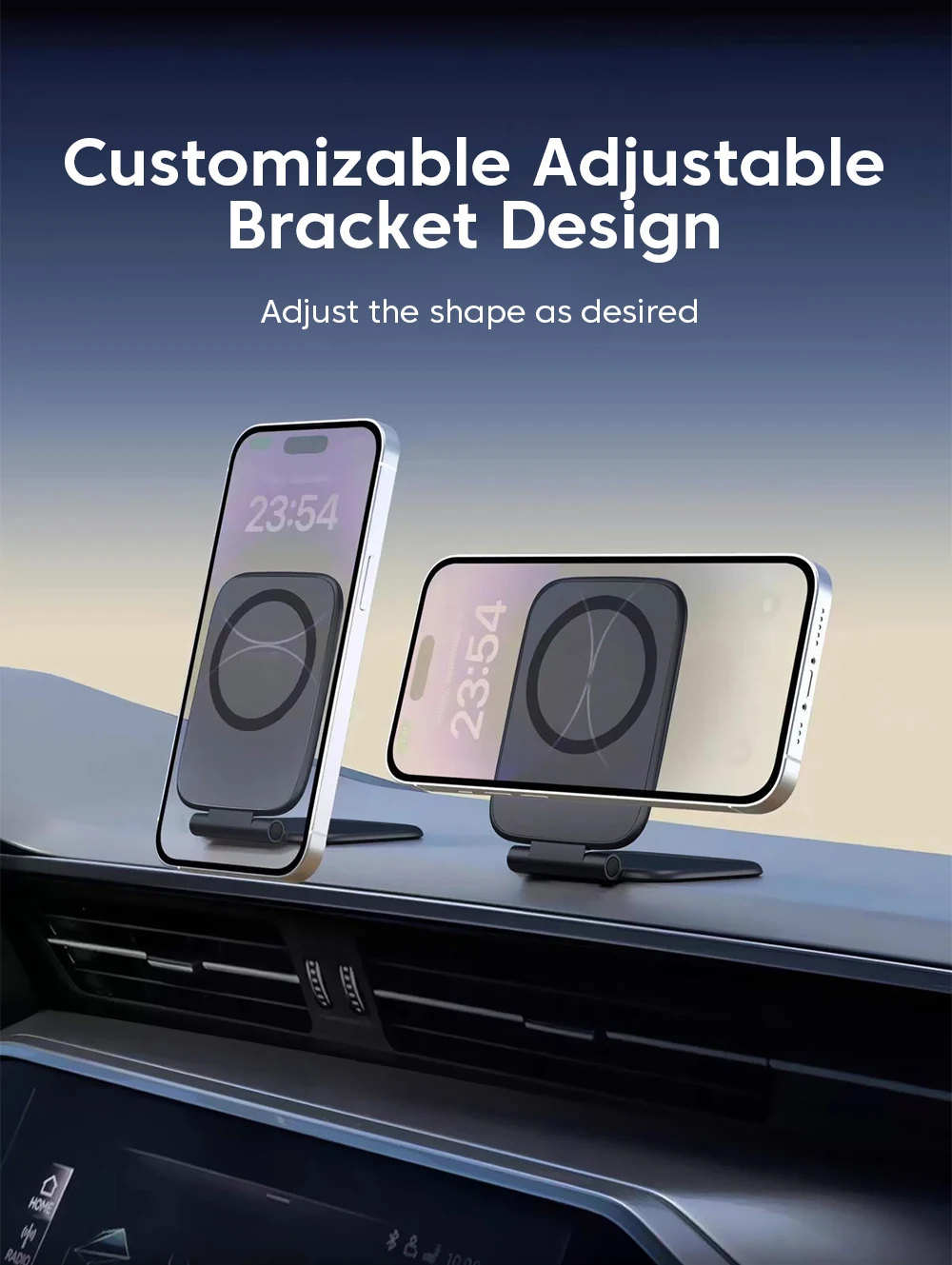 Ultradünne Auto Magnetische Handy Halter Einstellbar Faltbare Anti-shake Fahrzeug Navigation Telefon Universal Ständer Zubehör – Detail 9