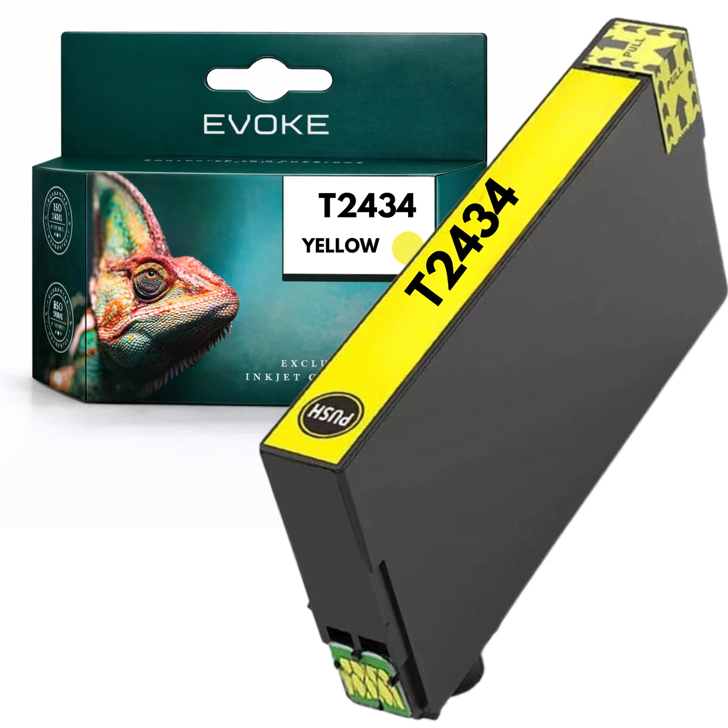 Evoke Compatibele Inkt voor Epson T2434 C13T24344010/4012 C13T24344010 4012 Geel Xp750 Xp760 Xp850 Xp851 Xp860 Xp950 Xp960