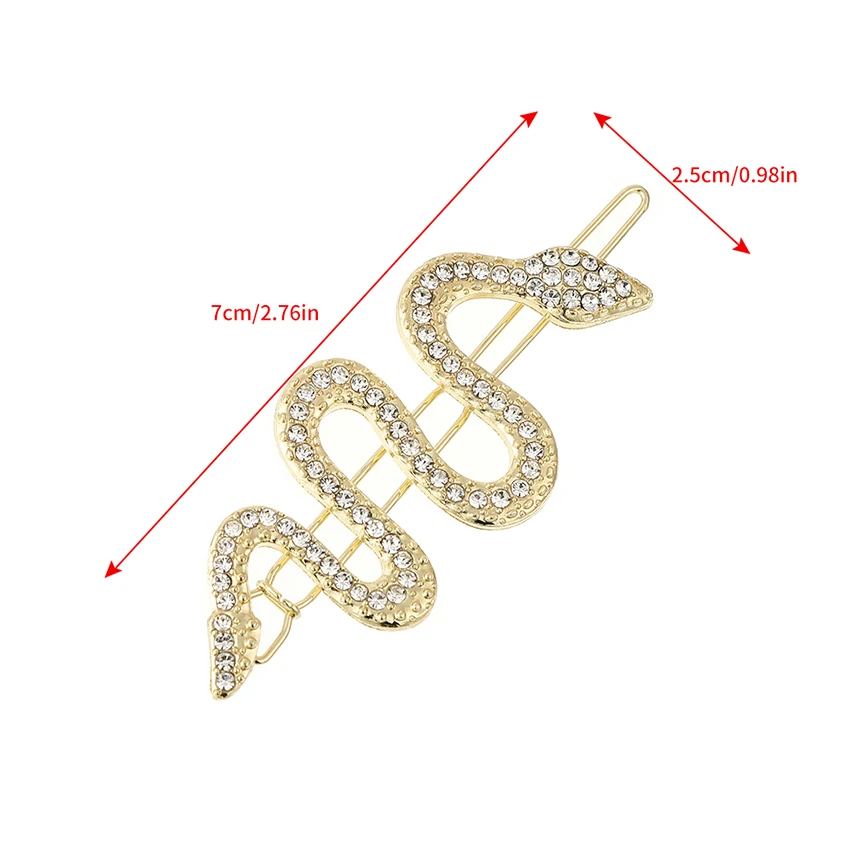 Snake Hair Pin Women\'s Bangs Duckbill Clip Rhinestone Alloy Barrette Fashion Design Hair Clip Hairpin Hair Accessories For Women