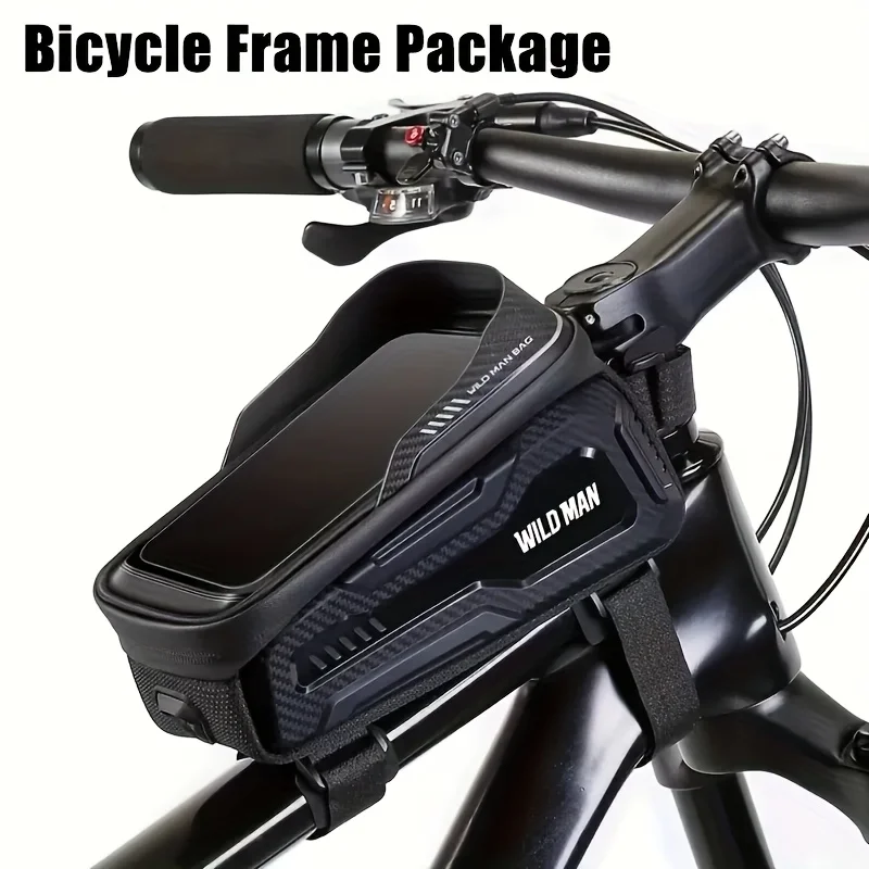 

1 шт. Сумка на переднюю балку с твердым корпусом для велосипеда, передняя сумка с сенсорным экраном для мобильного телефона и аксессуары для езды на шоссейном велосипеде MTB