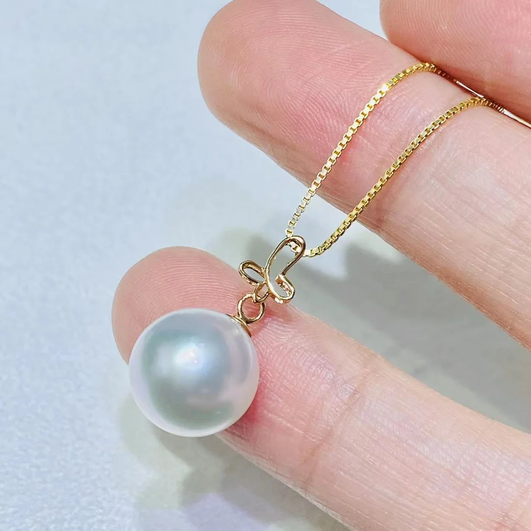 JY2023 DIY 18K 13mm Pearls Pendants Bases Pedestals Necklaces for Women Not Include Pearls JCY