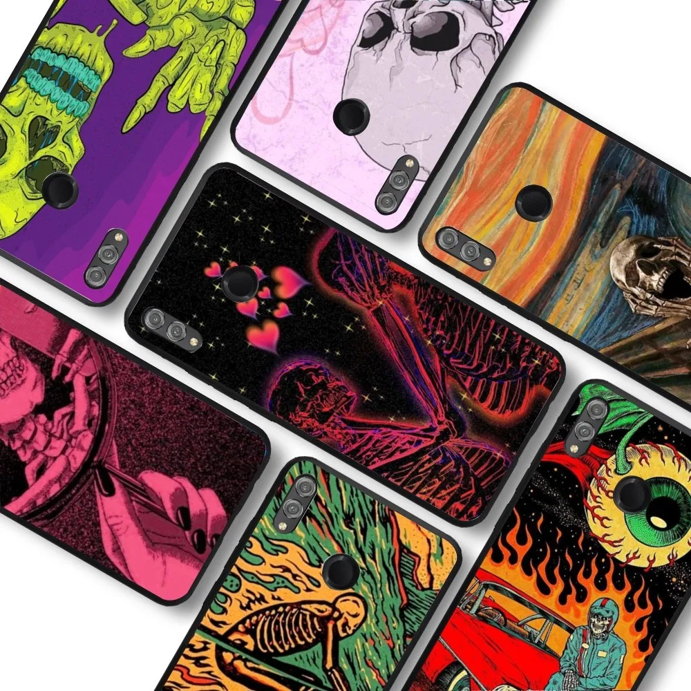 Funny Skeleton Skull Phone Case For Huawei Honor 10 Lite 9 20 7A 9X 30 50 60 70 Pro Plus Soft Silicone Cover