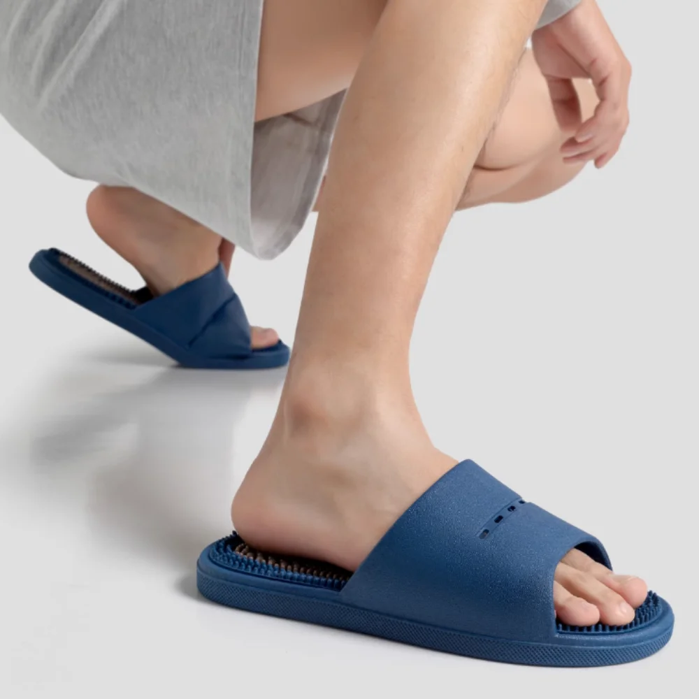 

All Match Anti Slip Thick Massage Slippers Anti Odor Open-toe Platform Flip Flops Shoes Beachwear Slippers Women Men Summer