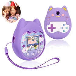 Silicone Cover Compatible with Tamagotchi Pix Virtual Pet Game Machine  Case with Finger Lanyard of Virtual Pet Toy