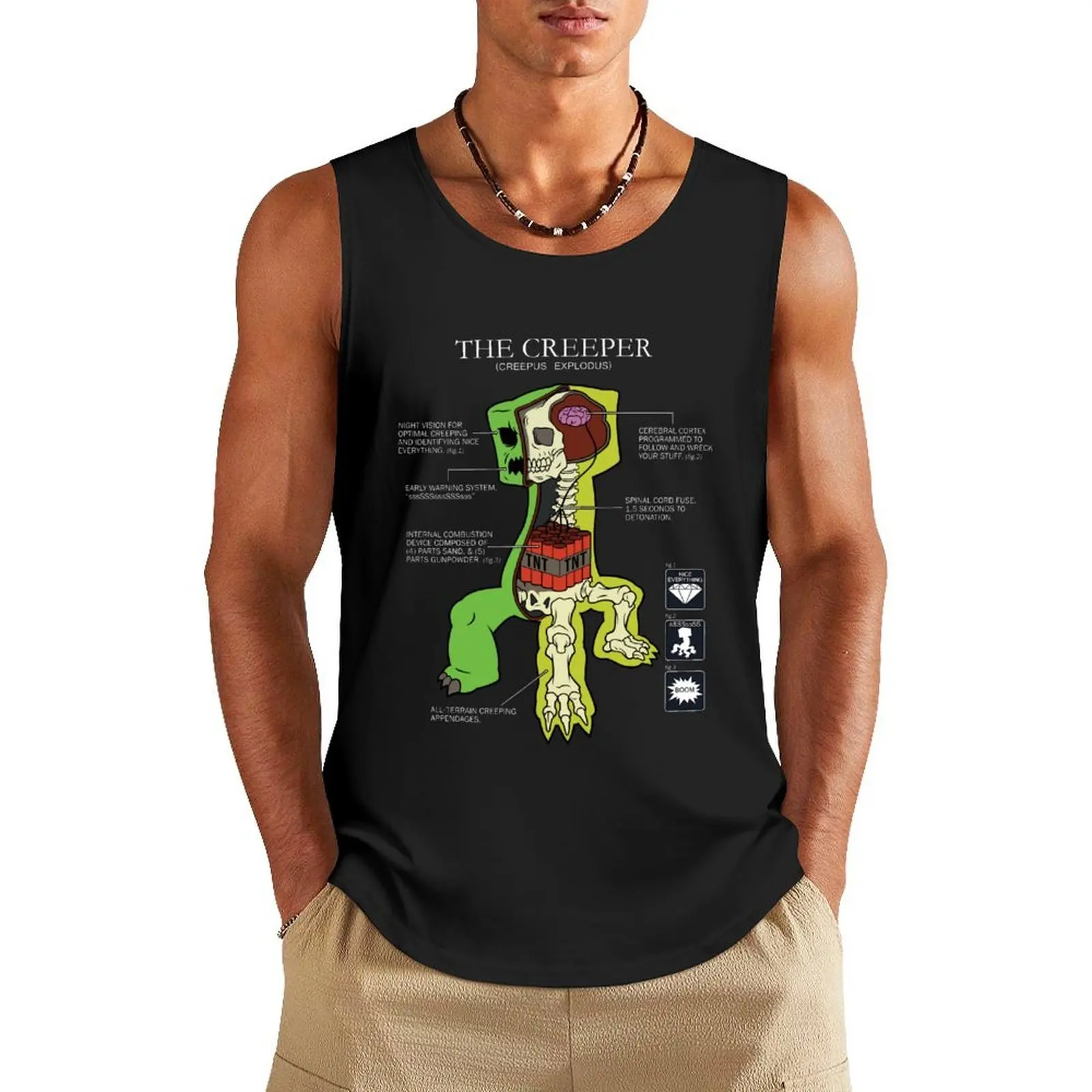 

THE CREEPER ANATOMY Tank Top clothes for men summer sleeveless shirt man summer 2025 Bodybuilding shirt