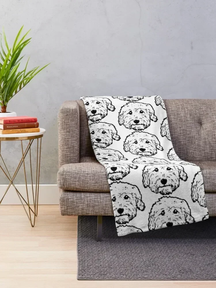 Goldendoodles! Labradoodles - any adorable doodle dog in black and white Throw Blanket Cute Plaid Cute Vintage Blankets