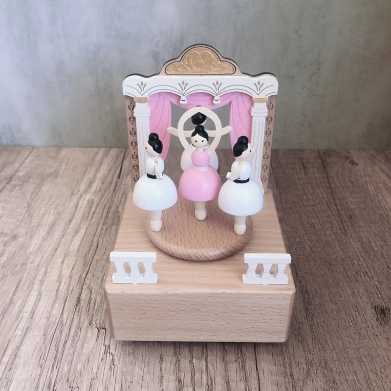 Ballett-Mädchen Holz-Spieluhr Ornament Geburtstagsgeschenk Hochzeitsbegleiter-Geschenk Spieluhr Studenten-Abschlussgeschenk Kreative Musikglocke