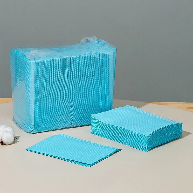 50개/팩 네일 테이블 매트 일회용 네일 아트 종이 타월 방수 3겹 네일 아트 종이 45*33cm 테이블 패드 청소용