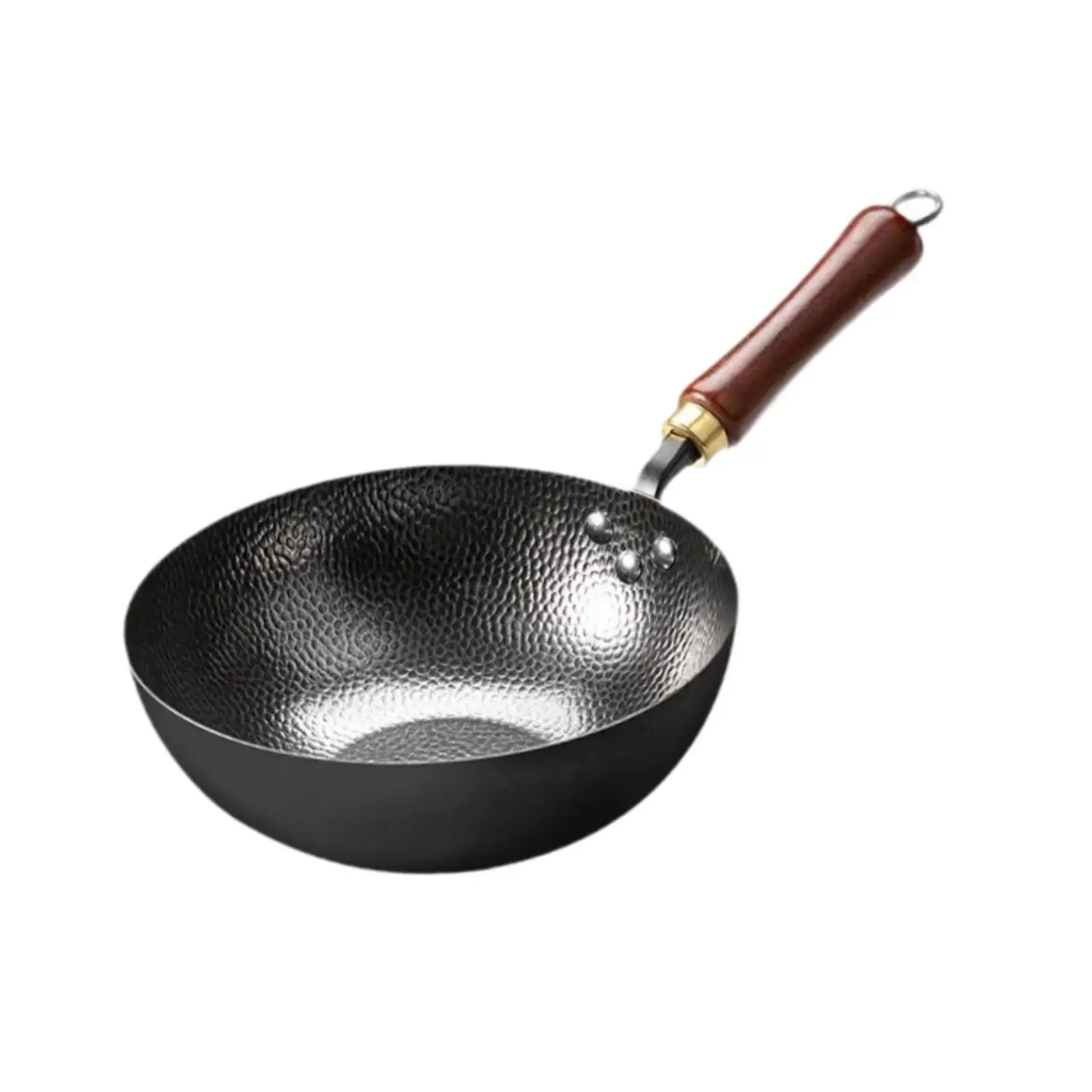 Nonstick Wok Chinese Wok with Hanging Hook Cookware Frying Wok Pan Flat Bottom Wok for Camping Kitchen Gas Stove