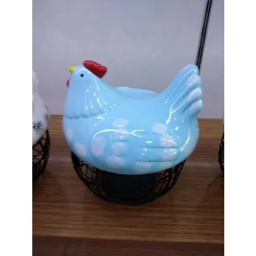 Strawberry Home Chicken Figured Blue Egg Storage Basket 25 cm