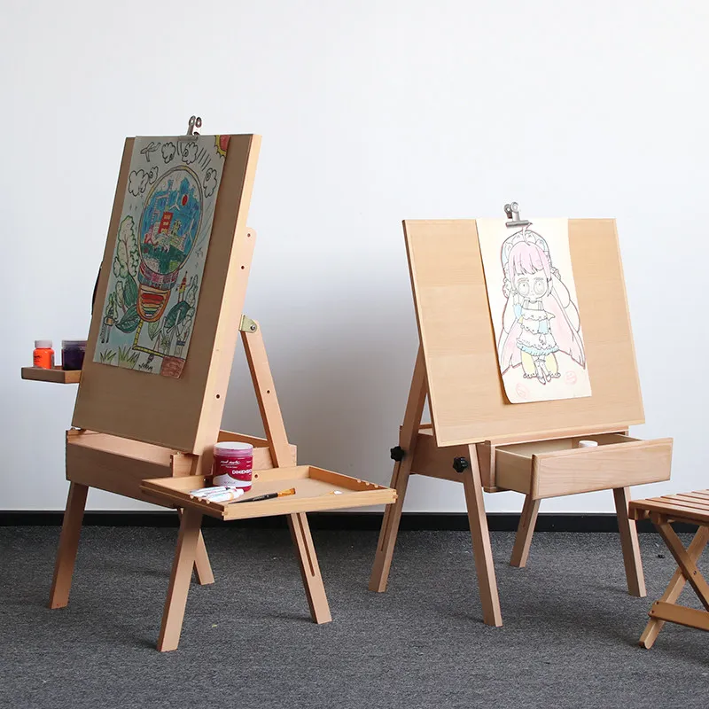 Household foldable marker set, environmentally friendly non-toxic beech solid wood painting stand