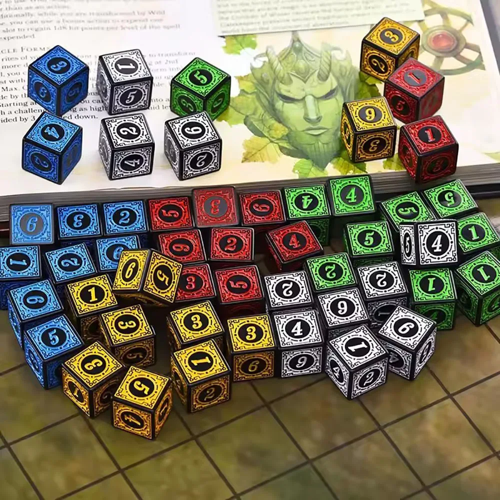 6-Sided Dice Set Vintage Style D6 Polyhedral Dice for Tabletop RPG Board Games Dungeons and Dragons DND Accessories