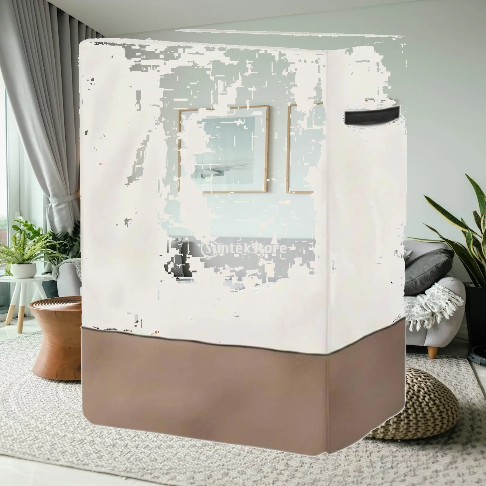 Housse de protection pliable pour lit avec poignées et fermetures éclair, en tissu Oxford anti-poussière, pour meubles portables