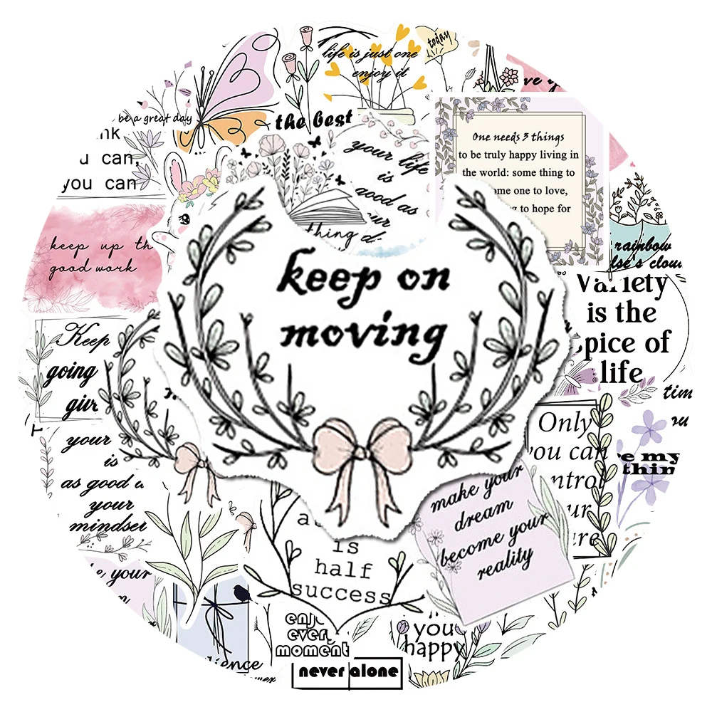 

10/30/50pcs Cartoon Bible Inspirational Phrases Stickers Cute Aesthetic Decals DIY Luggage Stationery Motivational Sticker Decor