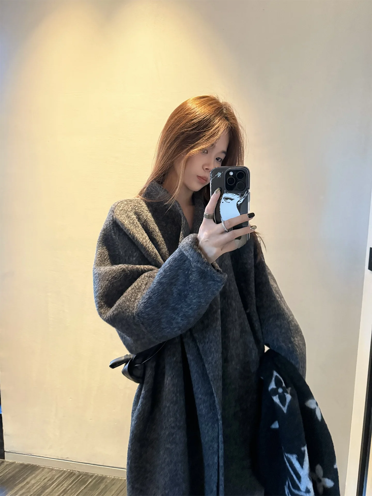 

YOLO OP Корейское двустороннее шерстяное пальто с длинным отложным воротником Верхняя одежда Ele Aosphere Wool Camel Hair