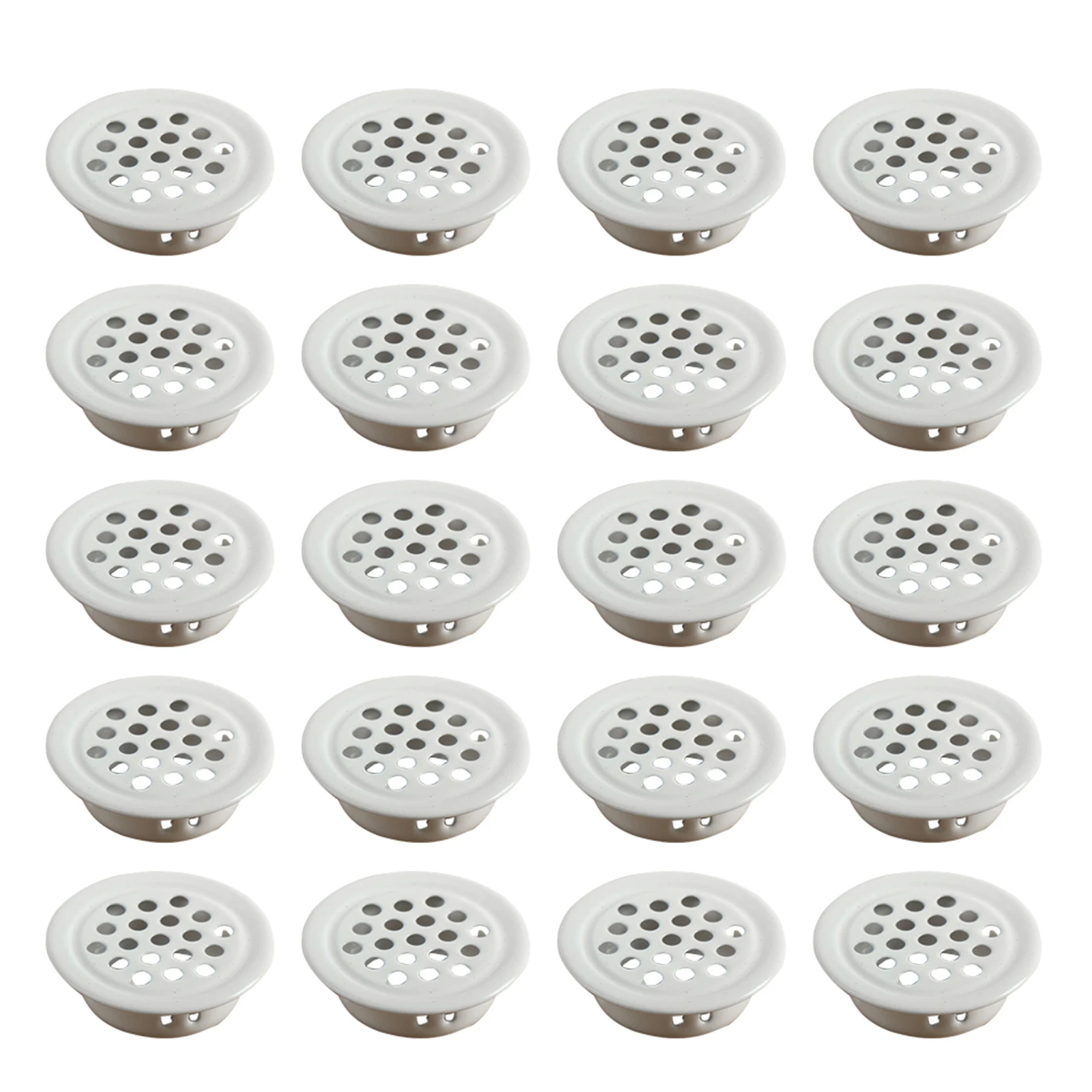 

20pcs/pack For Bathroom Home Kitchen Ventilation Round Vent Grille Circular Cabinet Easy Install Stainless Steel Mesh Hole