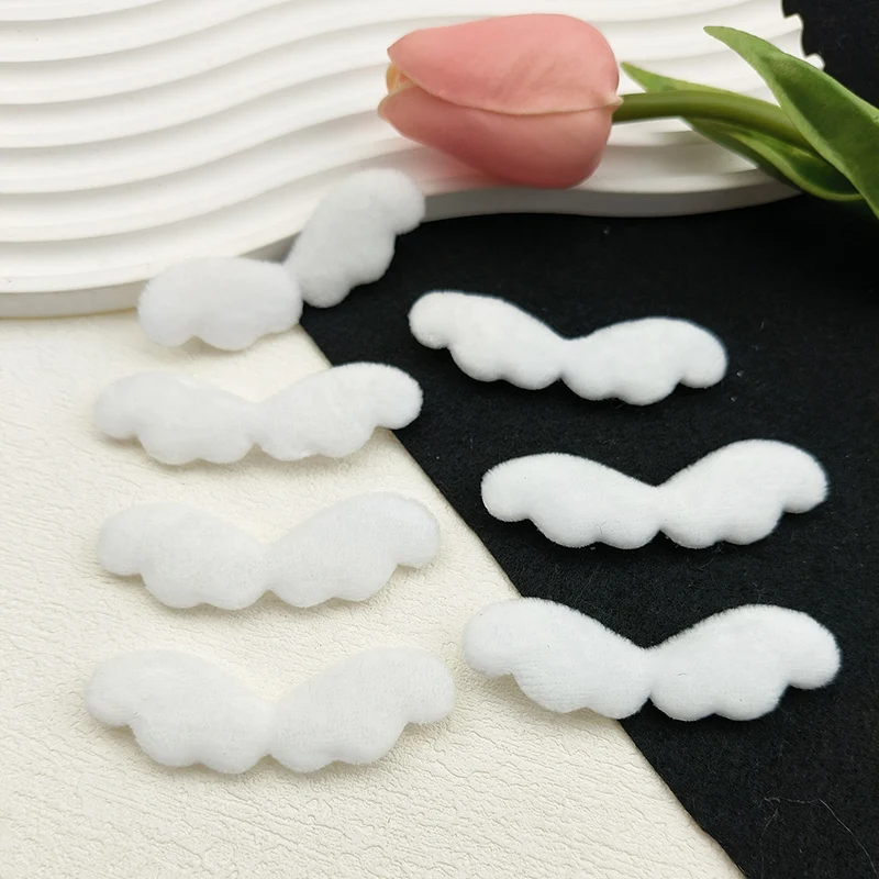 40 Stück gefütterte Filz-Applikationen in Form von Engelsflügeln, 6 x 2 cm, einseitig, für Kinderhüte, zum Selbernähen, für Haarband- und Haarspangen-Accessoires. – Detail 5