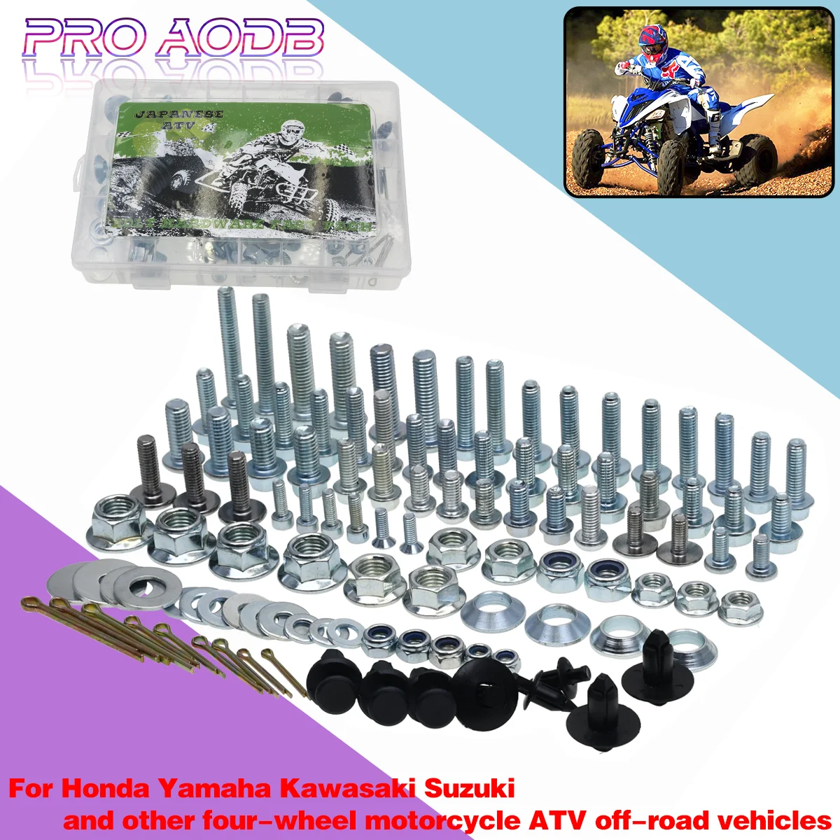 Quad Bike ATV Hardware Bolt Full Plastics Fastener Kit For ‌Yamaha YFZ450R V-MAX ‌Kawasaki KX450X‌ ‌Honda Talon 1000R-4 ‌Suzuki