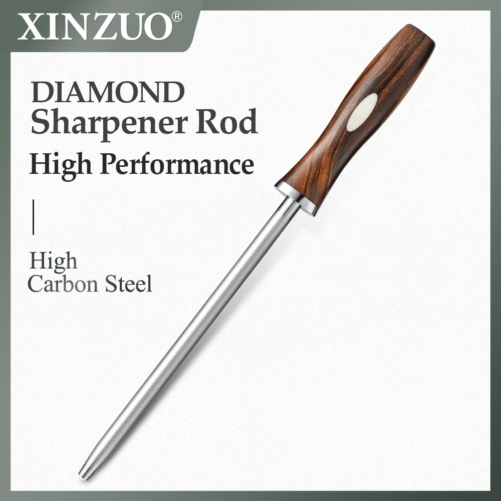 New XINZUO Diamond Sharpener Rod High Carbon Steel Kitchen Knife Sharpener Butcher's Knife Sharpener Home Sharpening Tools