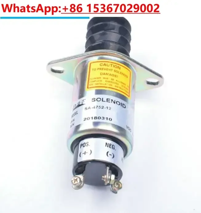 2003 SA-4752-12 shutoff solenoid three connectors POS(+) NEG(-) AUX