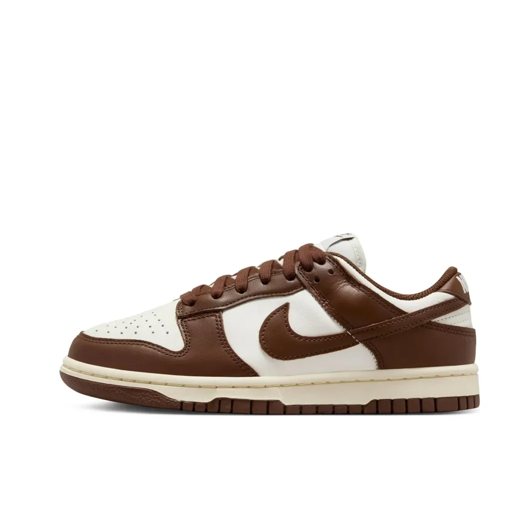 NIKE brown and white colorway DUNK LOW Men's and women's same board shoes lightweight non-slip wear-resistant casual shoes