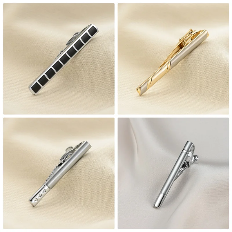 8 PCS Metal Tie Clip Set With Gift Box Wedding Guests Gifts For Man Shirt Cufflinks Men\'s Gift Husband Luxury Jewelry Business