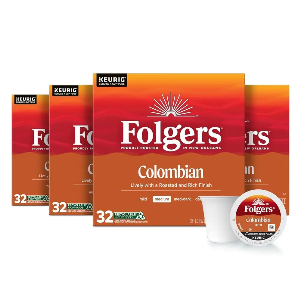 

Medium Roast Colombian Coffee, 32-Count K-Cup Pods, Pack of 4