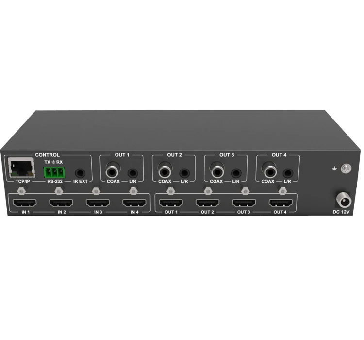 HDMI Matrix Switch 4x4, 4K HDMI Matrix Switcher Splitter 4 in 4 Out Box Dengan EDID untuk Sistem Home Theatre