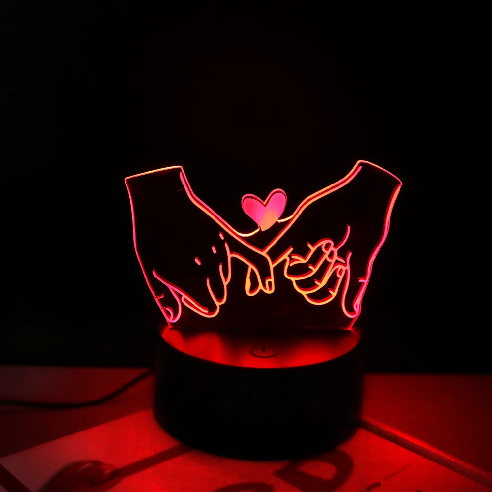 Romantic Couple Night Lights Valentine's Day Gifts Led Lamp Love USB Touch Bedroom Decoration Heart Light Wedding Confession