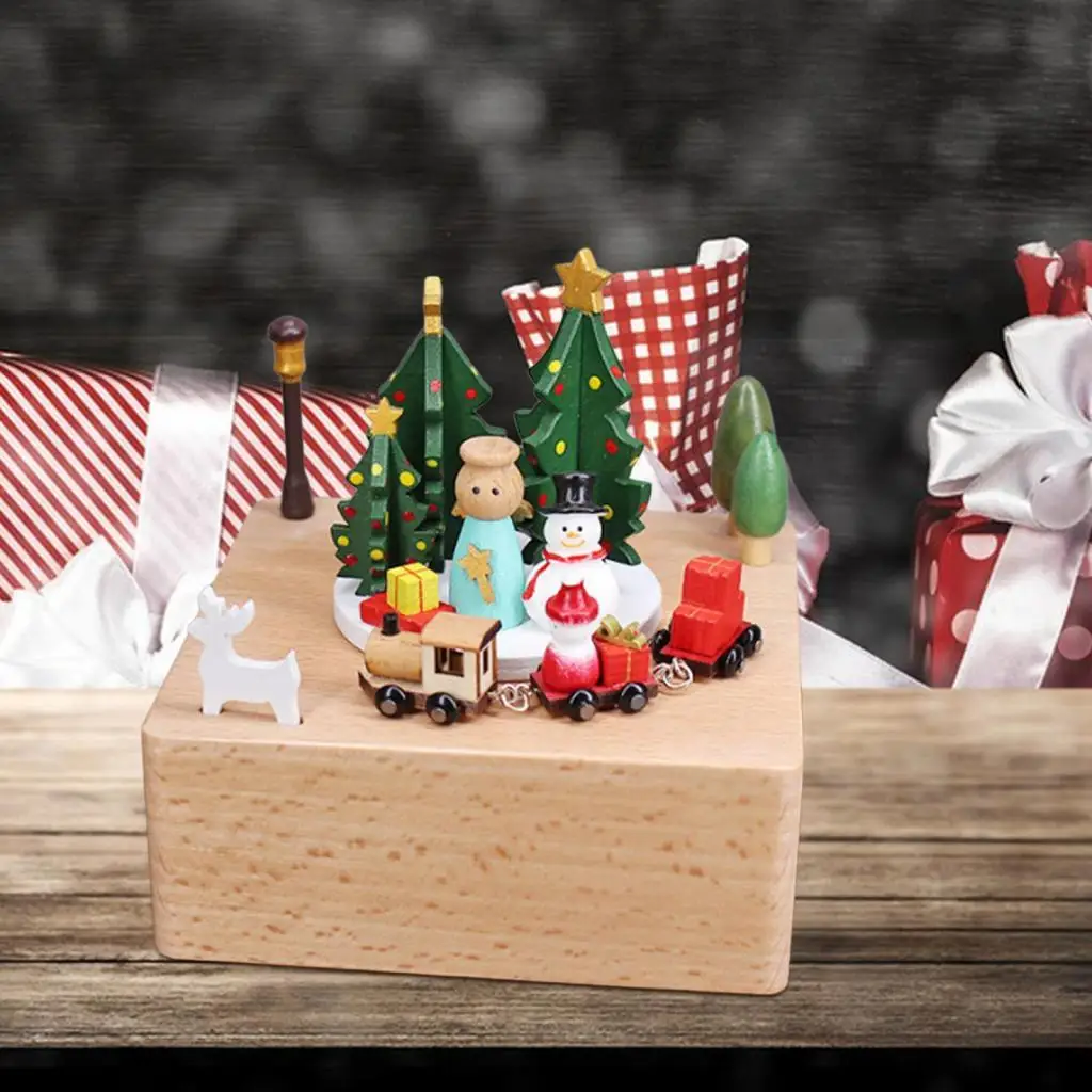 صندوق الموسيقى الميكانيكي لعيد الميلاد تحت عنوان زخرفة إبداعية دوارة يختتم الموسيقية