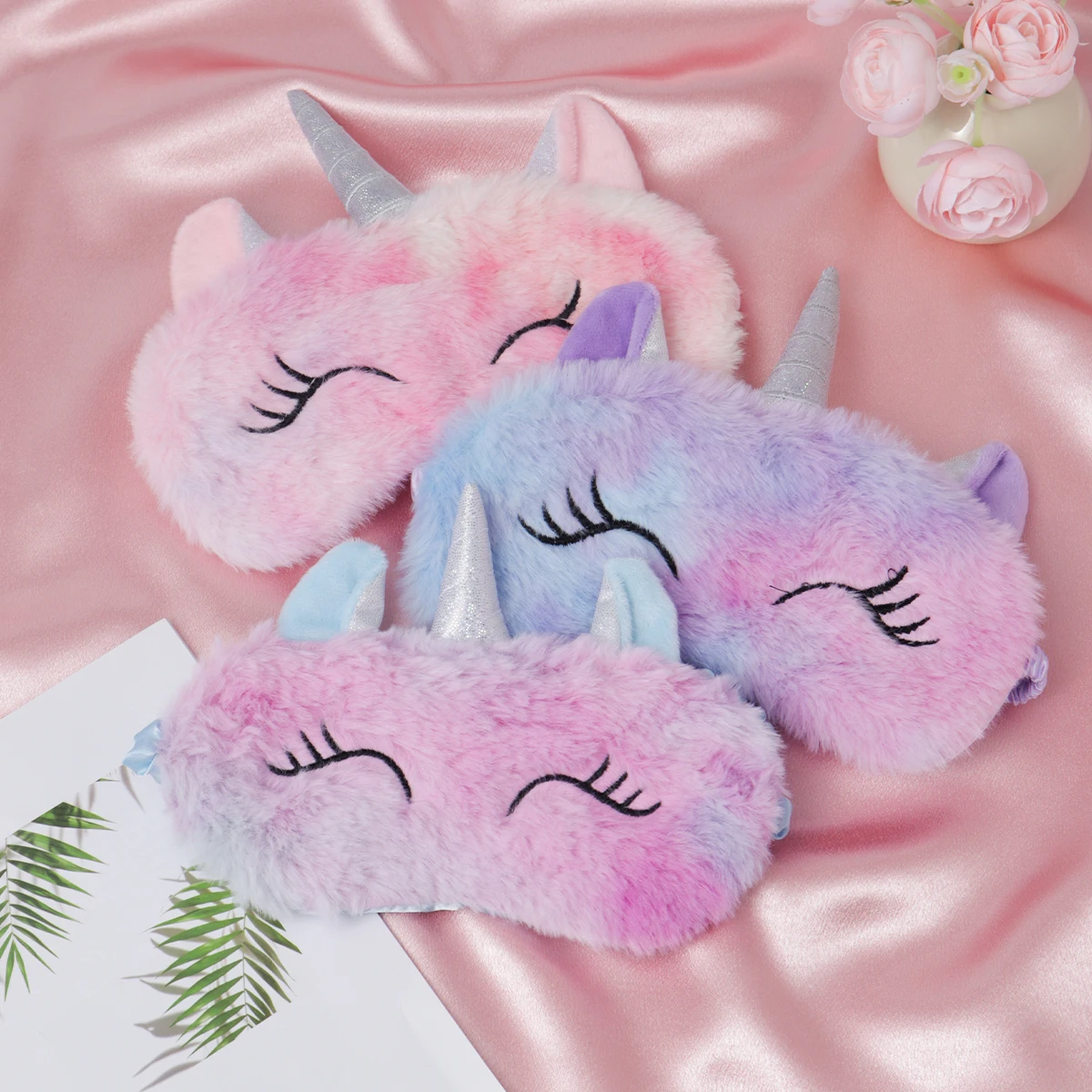 1pc/3pcs/5pcs-Cartoon Unicorn Party Anime Sleeping Mask Kids Gift Cute Blindfolds Travel Sleep Eye Band Shade Rest Eyepatch