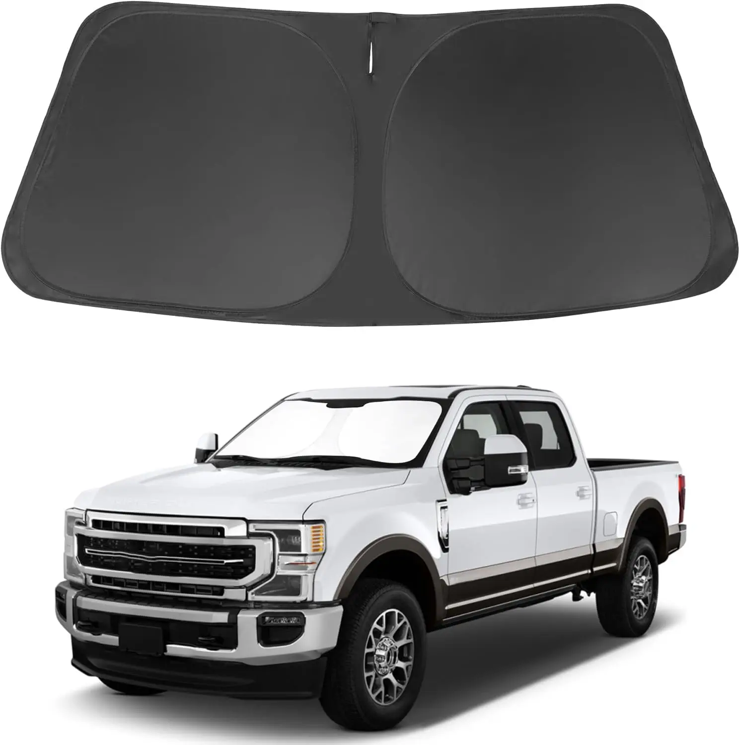 

Custom Fit Windshield Sun Shade for Ford Super Duty F250-F550 2017-2026, Front Sunshade Keeps Car Cool