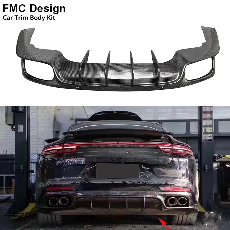 For Porsche Panamera 971 Car Rear Bumper Lip Diffuser Spoiler Carbon Fiber Parts Upgrade Body kit Car Accessories