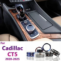 For Cadillac CT5 2020 2021 2022-2025 Air Condition Switch Knob Cover Sound Knob Cover Audio Knob Trim Ring Switch Ring Cover